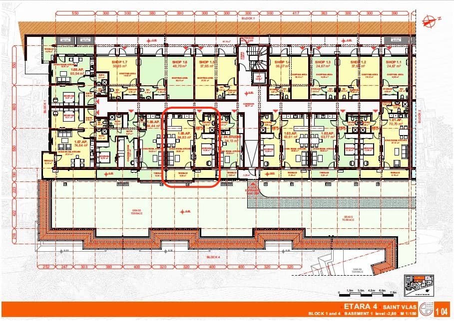 ЕТЪРА 4 ул. Люляк, Sveti Vlas, 1 Ložnice Ložnice, ,1 KoupelnaKoupelny,Apartmán,Na Prodej,ул. Люляк,1,1015