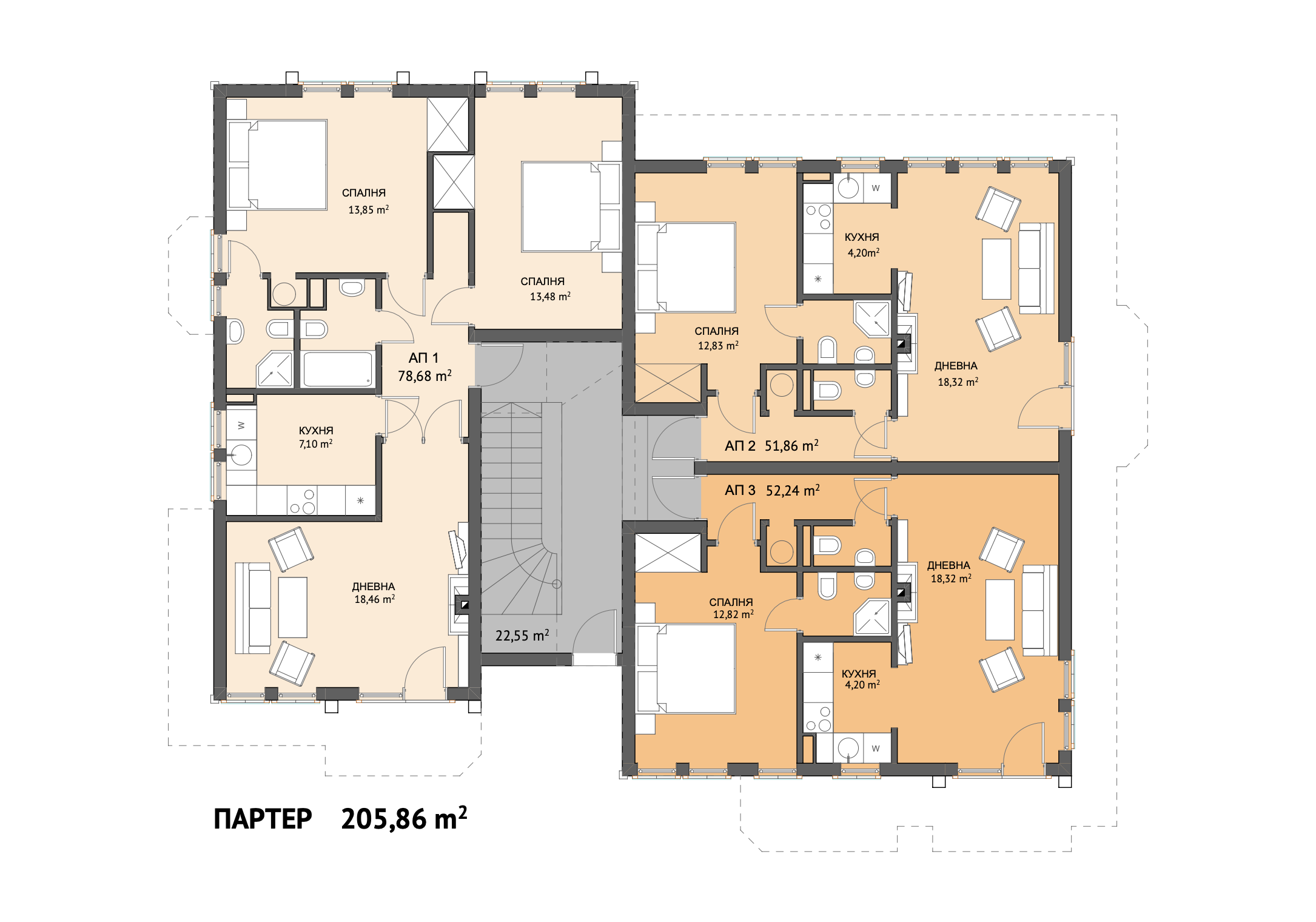 Kosharitsa, 1 Ložnice Ložnice, ,1 KoupelnaKoupelny,Apartmán,Na Prodej,1,1166