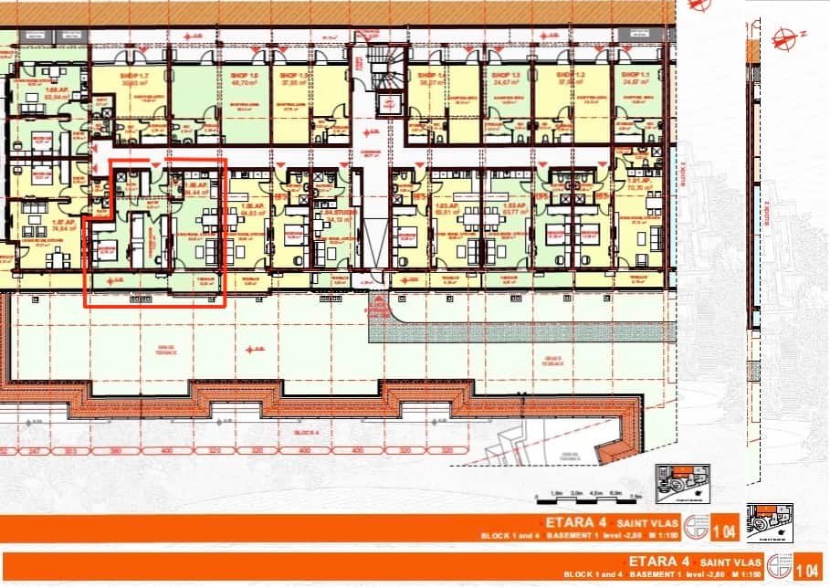 ЕТЪРА 4 ул. Люляк, Sveti Vlas, 2 Ložnice Ložnice, ,1 KoupelnaKoupelny,Apartmán,Na Prodej,ул. Люляк,1,1016
