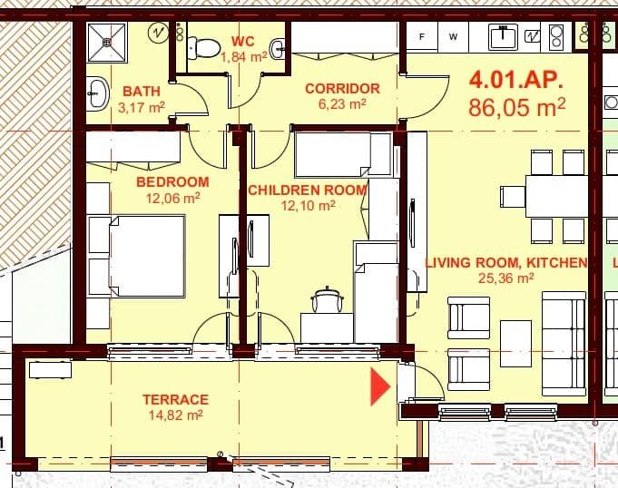ЕТЪРА 4 ул. Люляк, Sveti Vlas, 2 Schlafzimmer Schlafzimmer, ,1 BadezimmerBäder,Appartement,Zu verkaufen,ул. Люляк,1,1031