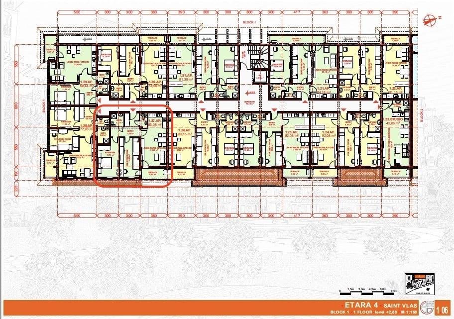 ЕТЪРА 4 ул. Люляк, Sveti Vlas, 2 Schlafzimmer Schlafzimmer, ,1 BadezimmerBäder,Appartement,Zu verkaufen,ул. Люляк,3,1039