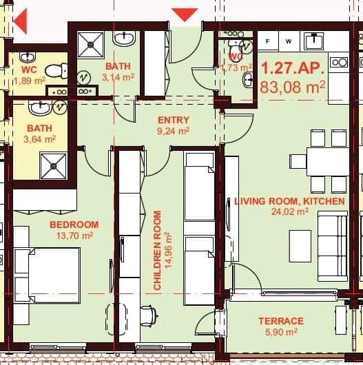 ЕТЪРА 4 ул. Люляк, Sveti Vlas, 2 Schlafzimmer Schlafzimmer, ,1 BadezimmerBäder,Appartement,Zu verkaufen,ул. Люляк,3,1039