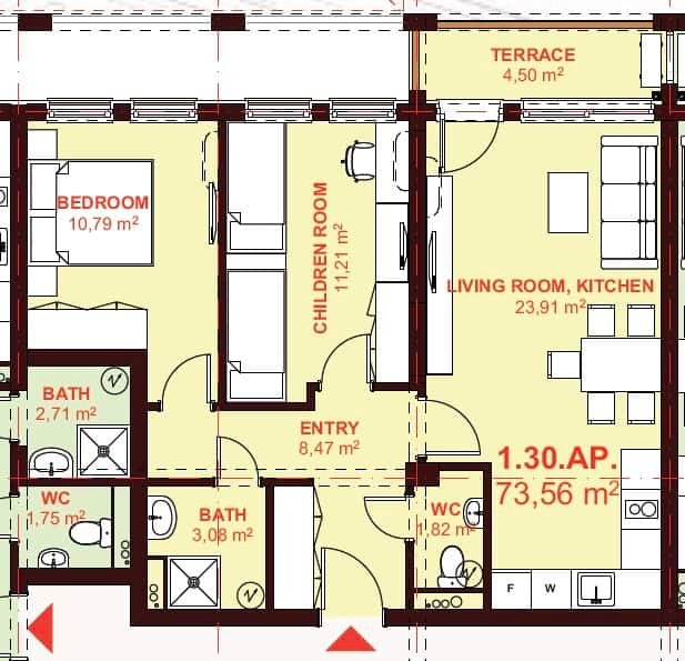 ЕТЪРА 4 ул. Люляк, Sveti Vlas, 2 Ložnice Ložnice, ,1 KoupelnaKoupelny,Apartmán,Na Prodej,ул. Люляк,3,1040