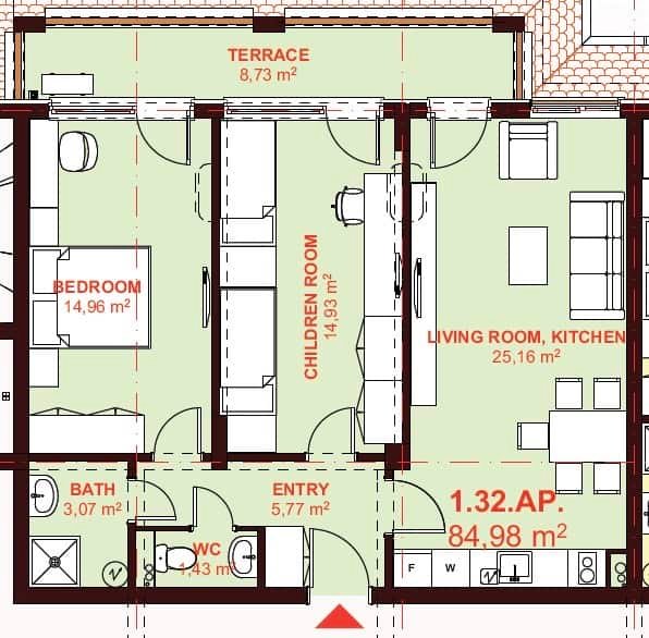 ЕТЪРА 4 ул. Люляк, Sveti Vlas, 2 Schlafzimmer Schlafzimmer, ,1 BadezimmerBäder,Appartement,Zu verkaufen,ул. Люляк,4,1042