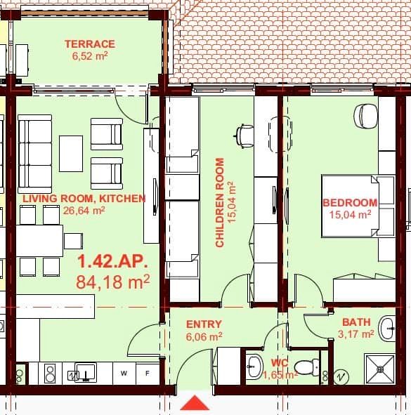 ЕТЪРА 4 ул. Люляк, Sveti Vlas, 2 Bedrooms Bedrooms, ,1 BathroomBathrooms,Apartment,For Sale,ул. Люляк,4,1048