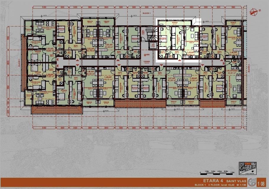 ЕТЪРА 4 ул. Люляк, Sveti Vlas, 2 Ložnice Ložnice, ,1 KoupelnaKoupelny,Apartmán,Na Prodej,ул. Люляк,5,1049