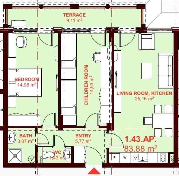 ЕТЪРА 4 ул. Люляк, Sveti Vlas, 2 Ložnice Ložnice, ,1 KoupelnaKoupelny,Apartmán,Na Prodej,ул. Люляк,5,1049