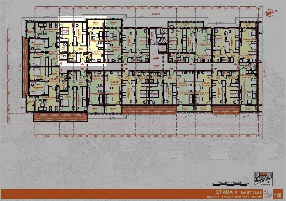 ЕТЪРА 4 ул. Люляк, Sveti Vlas, 2 Ložnice Ložnice, ,1 KoupelnaKoupelny,Apartmán,Na Prodej,ул. Люляк,5,1053