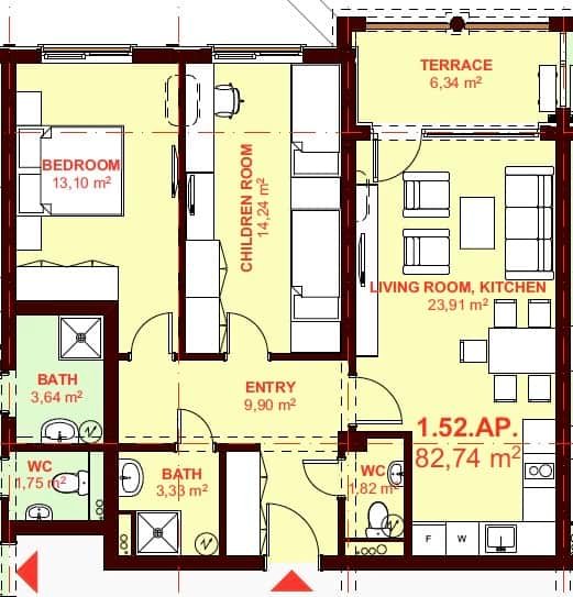 ЕТЪРА 4 ул. Люляк, Sveti Vlas, 2 Ložnice Ložnice, ,1 KoupelnaKoupelny,Apartmán,Na Prodej,ул. Люляк,5,1053