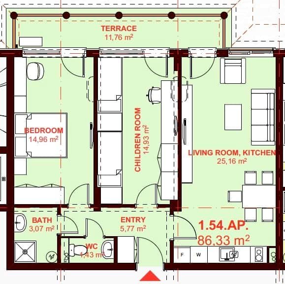 ЕТЪРА 4 ул. Люляк, Sveti Vlas, 2 Schlafzimmer Schlafzimmer, ,1 BadezimmerBäder,Appartement,Zu verkaufen,ул. Люляк,6,1055