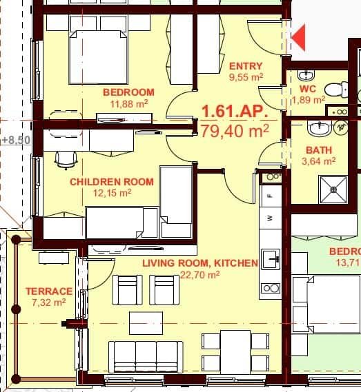 ЕТЪРА 4 ул. Люляк, Sveti Vlas, 2 Schlafzimmer Schlafzimmer, ,1 BadezimmerBäder,Appartement,Zu verkaufen,ул. Люляк,6,1057