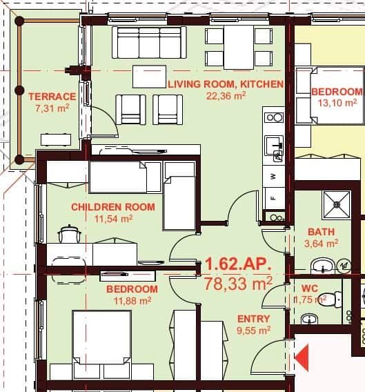 ЕТЪРА 4 ул. Люляк, Sveti Vlas, 2 Bedrooms Bedrooms, ,1 BathroomBathrooms,Apartment,For Sale,ул. Люляк,6,1058