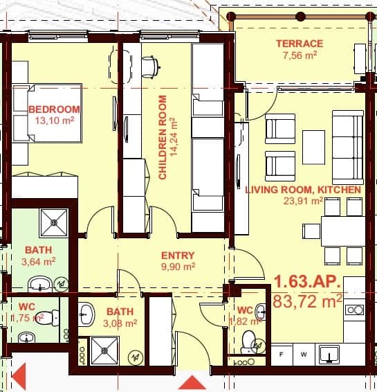 ЕТЪРА 4 ул. Люляк, Sveti Vlas, 2 Schlafzimmer Schlafzimmer, ,1 BadezimmerBäder,Appartement,Zu verkaufen,ул. Люляк,6,1059