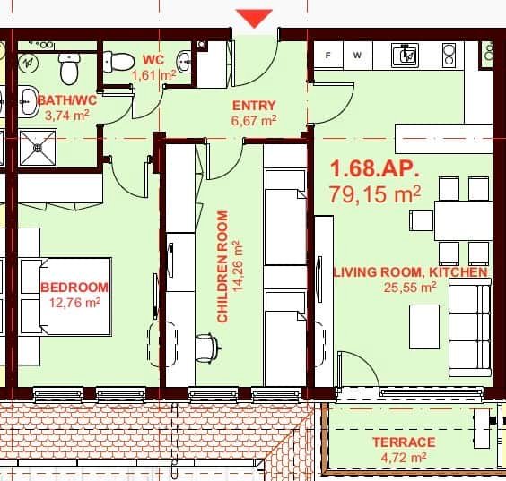 ЕТЪРА 4 ул. Люляк, Sveti Vlas, 2 Ložnice Ložnice, ,1 KoupelnaKoupelny,Apartmán,Na Prodej,ул. Люляк,7,1063