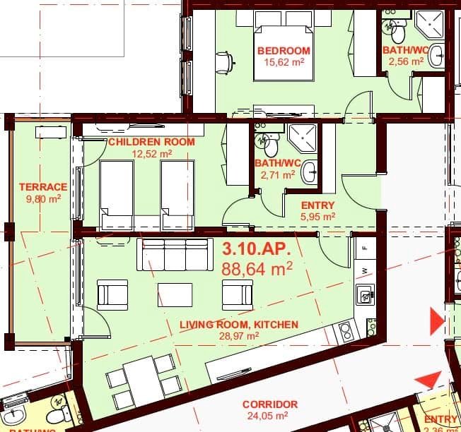 ЕТЪРА 4 ул. Люляк, Sveti Vlas, 2 Schlafzimmer Schlafzimmer, ,2 BäderBäder,Appartement,Zu verkaufen,ул. Люляк,2,1095